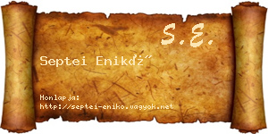 Septei Enikő névjegykártya